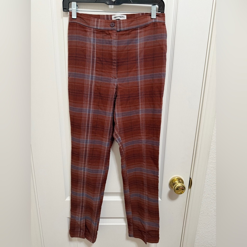 Urban Outfitters Rust Plaid Chinos